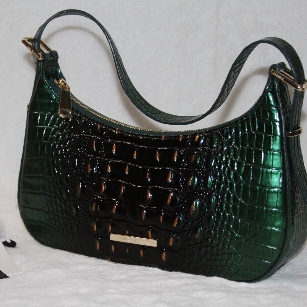 NWT BRAHMIN Kyrie Shoulder Bag Purse Handbag Evergreen Ombre Melbourne Leather - Picture 3 of 7